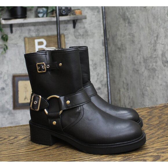 Universal Thread Womens Connor Harness Buckle Ankle Boots 90511576 Black 9M - Picture 1 of 9